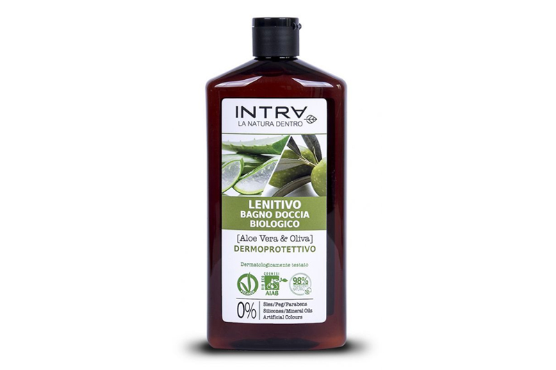 INTRA Гель для душа смягчающий Aлоэ Вера и Oлива ORGANIC SOOTHING BODY WASH Aloe Vera & Olive