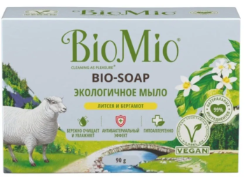 BioMio Мыло туалетное "Литсея и бергамот" Bio Soap, 90гр