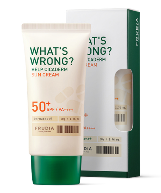 FRUDIA Солнцезащитный крем Сикадерм What’s Wrong для чувствительной кожи  SPF50+ PA++++, 50г (2)