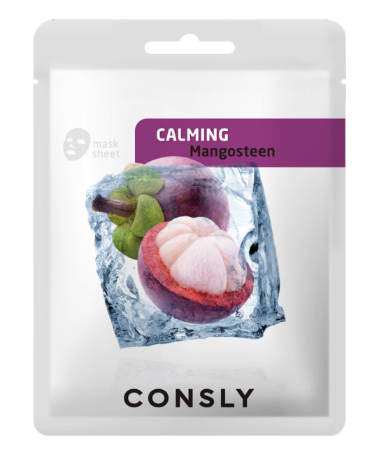 Consly Тканевая маска для лица Успокаивающая с экстрактом мангостина, 20мл