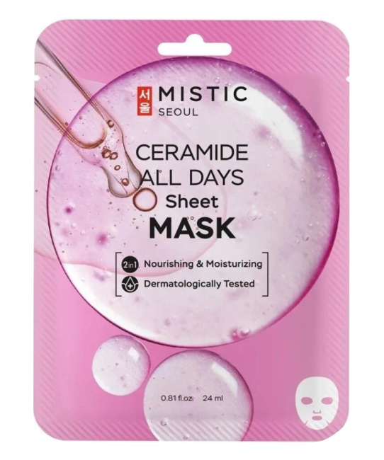 MISTIC CERAMIDE ALL DAYS Sheet mask Тканевая маска для лица с керамидами, 24мл