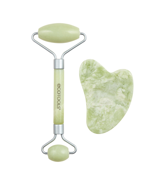 EcoTools Мини-роллер для лица нефритовый скребок гуаша Jade Roller, 2шт