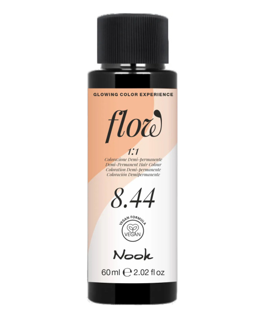 NOOK Краска для волос FLOW demi-permanent hair colour, тон 8.44 (светло русый медный интенсивный), 60мл