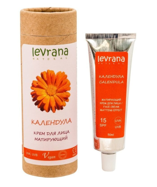 Levrana Крем для лица солнцезащитный Календула SPF 15 , 50мл