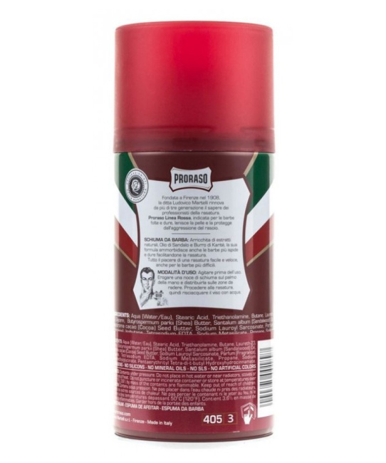 PRORASO Пена для бритья питательная с маслом сандала и маслом ши (1)