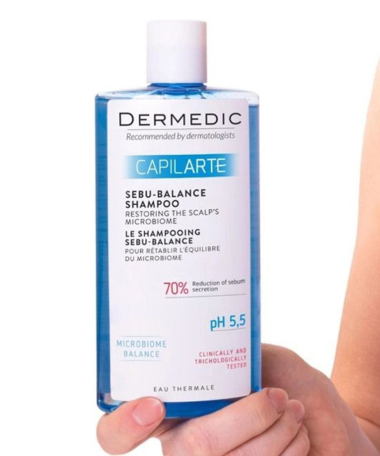 Dermedic Шампунь восстанавливающий микробиом кожи головы Sebu-balance CAPILARTE, 300мл (2)