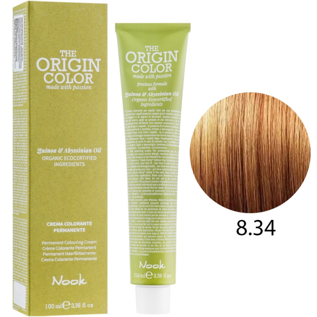 NOOK Крем-краска для волос 8.34 Медный светлый блонд / Light Blonde Copper, 100мл (1)