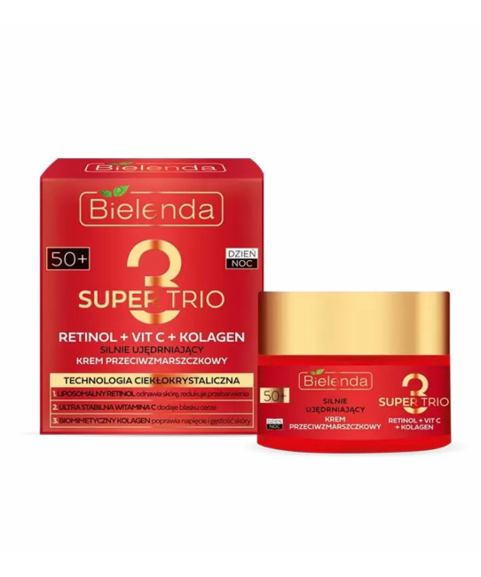 Bielenda Крем против морщин сильно увлажняющий 50+ SUPER TRIO RETINOL + VIT C + KOLAGEN, 50мл (1)