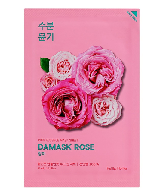 Holika Holika Увлажняющая тканевая маска Pure Essence Mask Sheet Damask Rose, роза, 23мл
