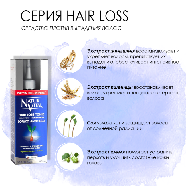 Natur Vital Тоник против выпадения волос, 200мл (2)