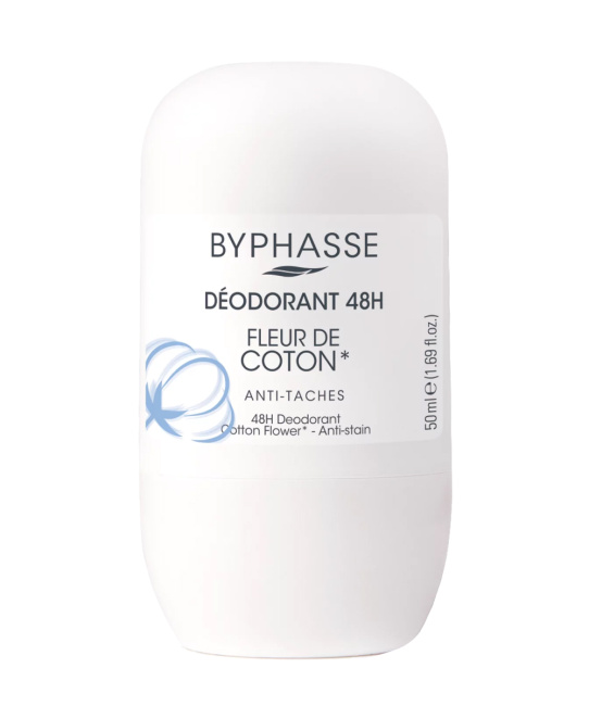 BYPHASSE Дезодорант-антиперспирант с экстрактом хлопка, 50мл