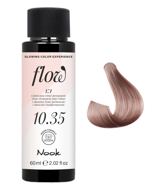 NOOK Краска для волос FLOW demi-permanent hair colour, тон 10.35 (светлый блонд розовое-золото), 60мл (2)