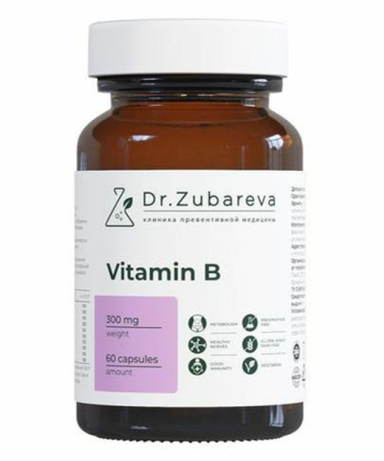 Dr. Zubareva Витамины группы B, 300 мг, 60 капсул, 160г (1)