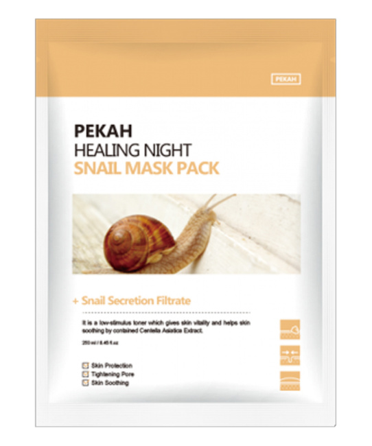 PEKAH Вечерняя омолаживающая тканевая маска с муцином улитки, 25мл