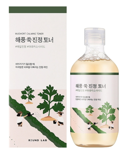 Round Lab ROUND LAB Успокаивающий тоник для лица MUGWORT CALMING TONER, 300 мл, 300мл (1)