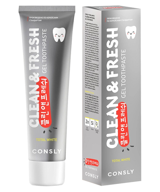 Consly Гелевая отбеливающая зубная паста с фтором, 105г (1)
