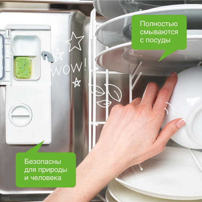 Synergetic Таблетки для посудомоечных машин биоразлагаемые бесфосфатные, 55шт (3)