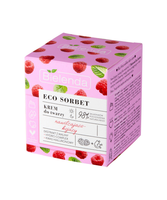 Bielenda Крем для лица увлажняющий и успокаивающий ECO SORBET Raspberry, 50мл (2)