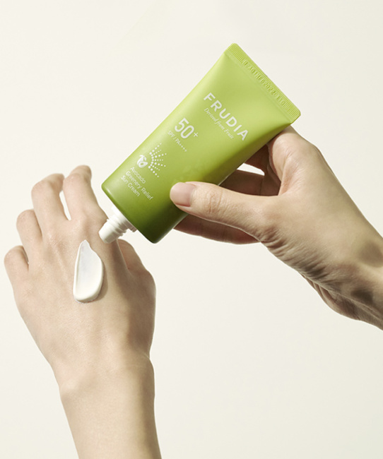 FRUDIA Солнцезащитный крем для лица Восстанавливающий с авокадо SPF 50+/PA ++++, 50г (4)