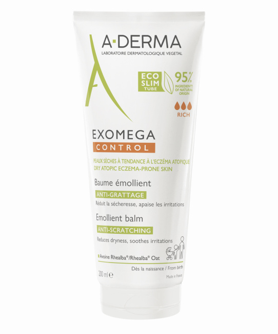 A-DERMA Бальзам для лица и тела смягчающий Exomega Control, 200мл