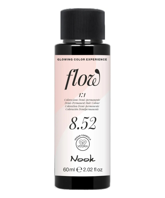 NOOK Краска для волос FLOW demi-permanent hair colour, тон 8.52 (светло русый махогоново-фиолетовый), 60мл