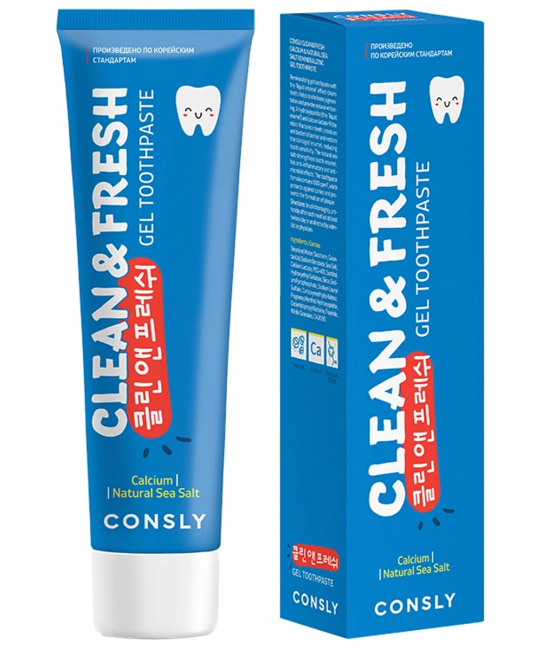 Consly Реминерализующая гелевая зубная паста с кальцием и натуральной морской солью, 105г