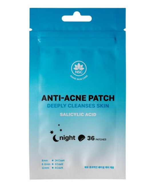NAME SKIN CARE NAME SKIN CARE Патчи от прыщей Чистая кожа с Салициловой Кислотой Ночные Anti-Acne NIGHT Patch Salicylic Acid Deeply Cleanses Skin, 36 штук, 36шт