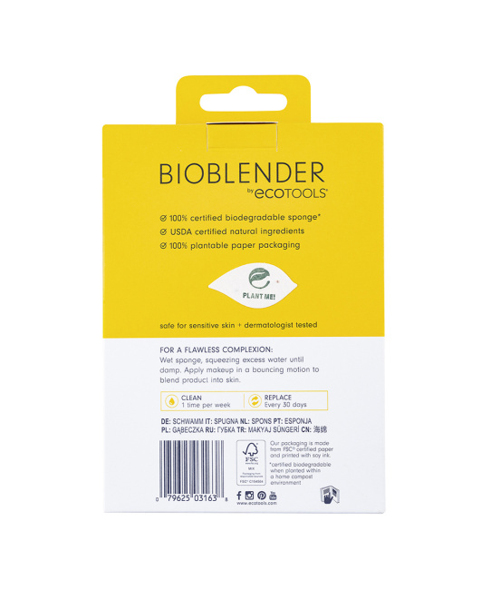 EcoTools Набор спонжей для макияжа биоразлагаемые Bioblender, 2шт (4)