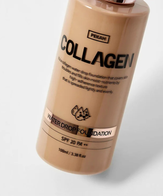 PEKAH Увлажняющая тональная основа с коллагеном Collagen Water Drop, 23 тон (натурально бежевый), 100мл (1)