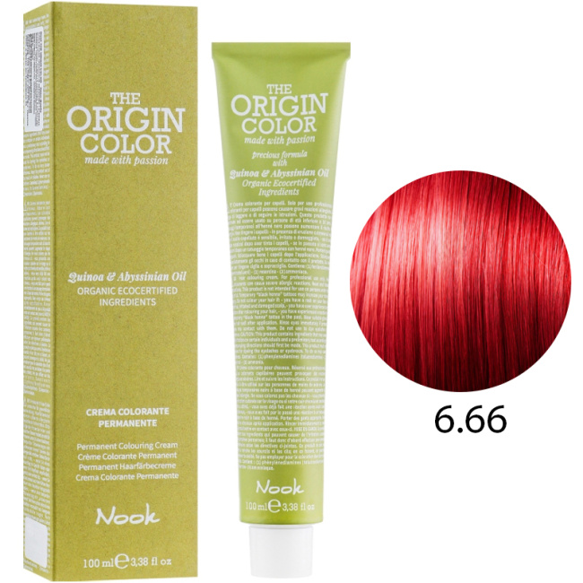 NOOK Крем-краска для волос 6.66 Темно-русый насыщенный красный / Dark Blonde Intense Red, 100мл (2)