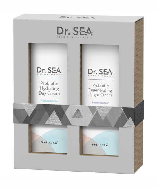 Dr.Sea Набор"PREBIULLIN & BIOTIN POWERFUL ACTION"(Крем д/лица дневной с пребиотиком, 30 мл, Крем д/лица ночной восстанавливающий с пребиотиком, 30 мл), 60мл