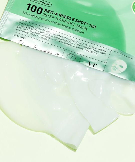 VT COSMETICS Двухфазная гидрогелевая маска с микроиглами и ретинолом (светло зеленая), 34.5 (1)