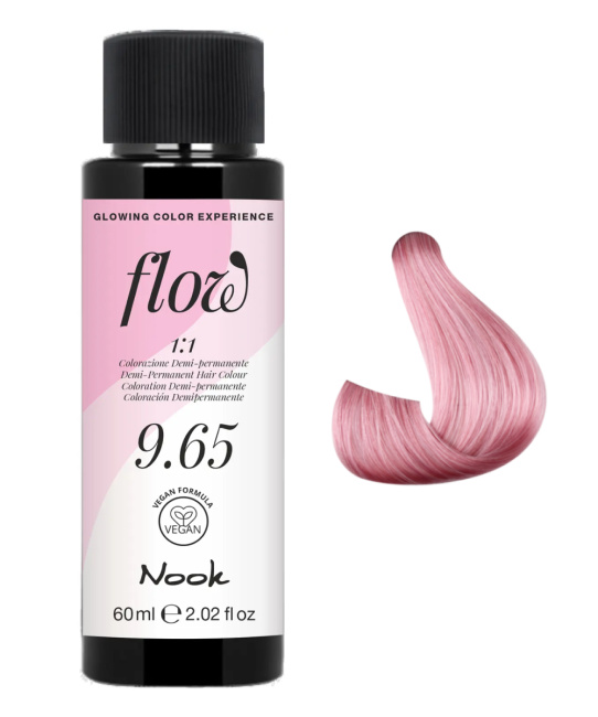NOOK Краска для волос FLOW demi-permanent hair colour, тон 9.65 (блонд розовый), 60мл (2)
