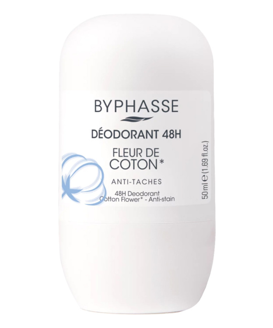 BYPHASSE Дезодорант-антиперспирант с экстрактом хлопка, 50мл