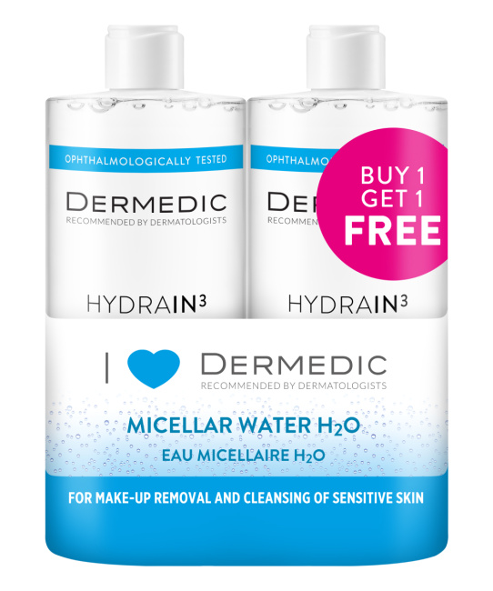 Dermedic Набор Мицеллярная вода 1+1 Н2О HYDRAIN3 HIALURO (500+500 мл), 500мл