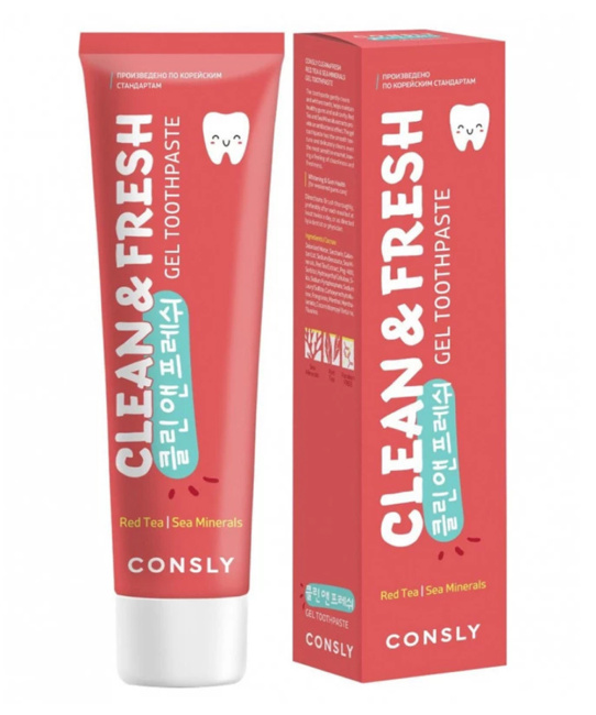 Consly Гелевая зубная паста с экстрактом красного чая и морскими минералами, 105г (2)