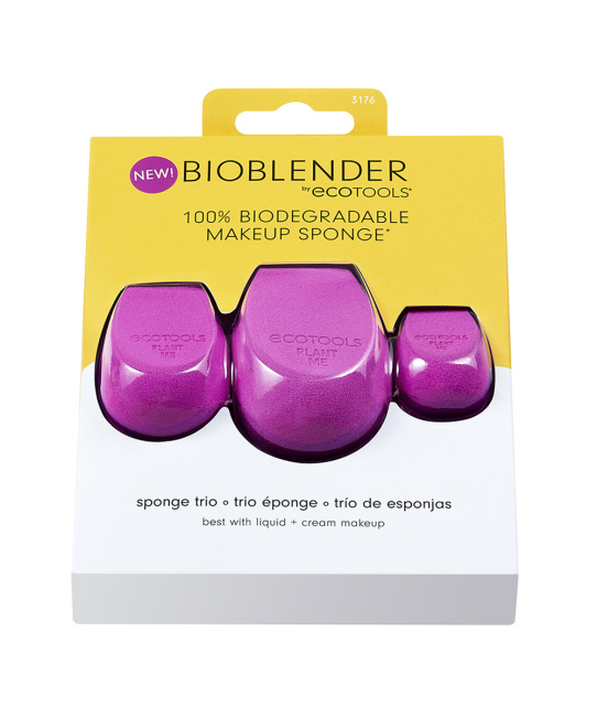 EcoTools Набор спонжей для макияжа биоразлагаемые Bioblender, 3шт (2)