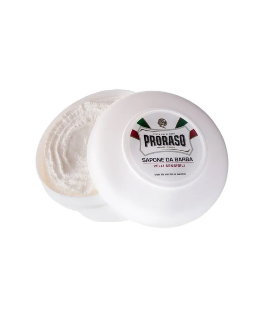 PRORASO Мыло для бритья для чувствительной кожи с зеленым чаем и овсом, 150мл (2)