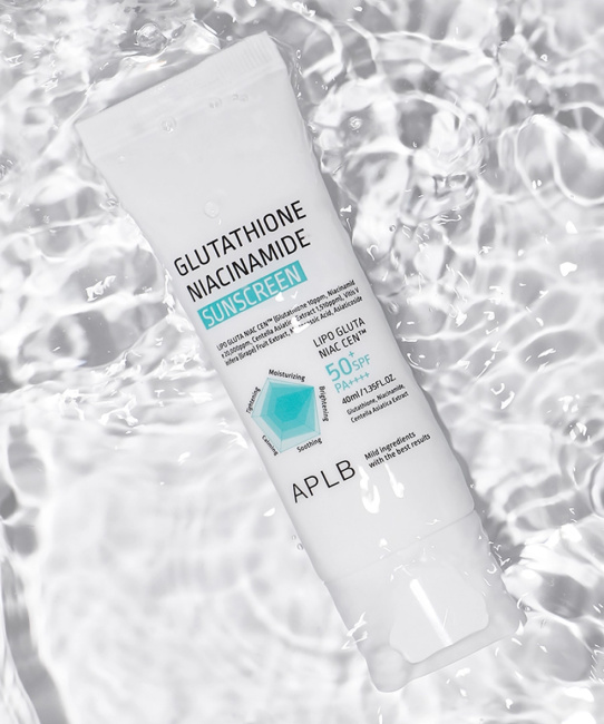 APLB Солнцезащитный крем GLUTATHIONE NIACINAMIDE SUNSCREEN SPF50+ PA++++, 40мл (2)