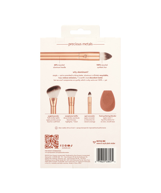 EcoTools Набор кистей и спонж для макияжа Precious Metals, 4шт (5)