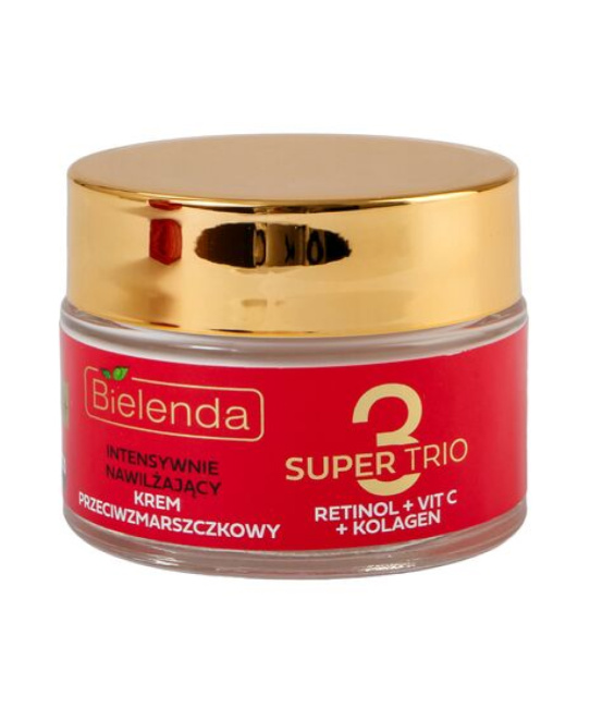 Bielenda Крем против морщин интенсивно увлажняющий 40+ SUPER TRIO RETINOL + VIT C + KOLAGEN, 50мл (2)