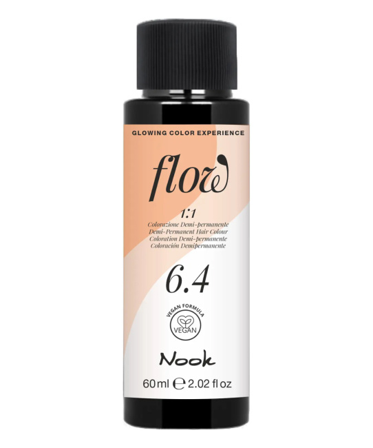 NOOK Краска для волос FLOW demi-permanent hair colour, тон 6.4 (темно русый медный), 60мл