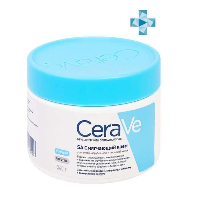CeraVe Крем смягчающий для сухой, огрубевшей и неровной кожи лица и тела, 340мл
