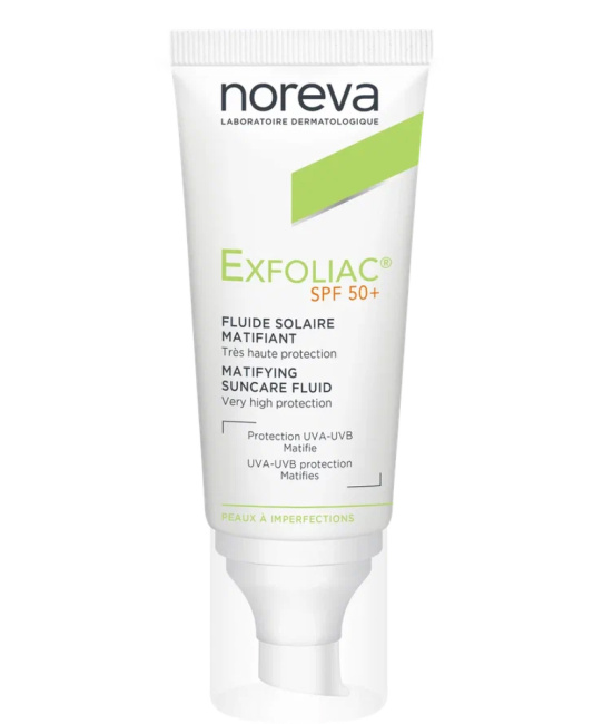 Noreva Эмульсия солнцезащитная матирующая SPF 50+ Exfoliac, 40мл