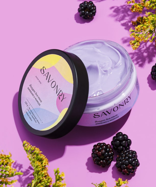 SAVONRY Йогурт для тела ЕЖЕВИКА И МИМОЗА, 150гр (3)