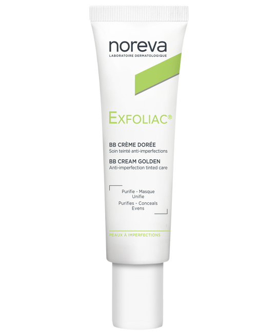 Noreva BB крем для лица, золотистый тон, Exfoliac, 30мл