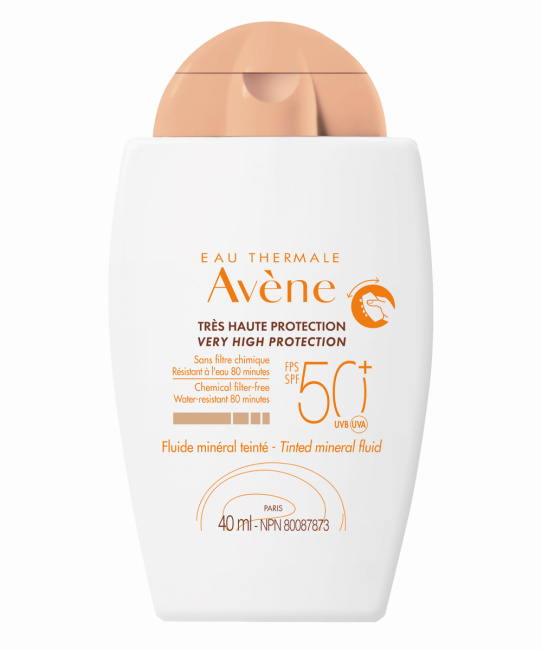 AVENE Солнцезащитный флюид для лица и тела с тонирующим эффектом высокая степь защиты SPF 50+, 40мл