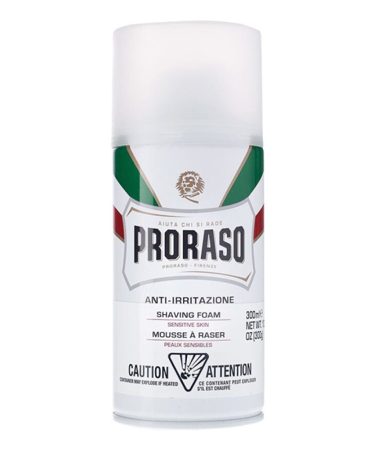 PRORASO Пена для бритья для чувствительной кожи с зеленым чаем и овсом, 50мл