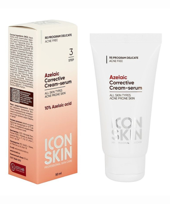 Icon skin Крем-сыворотка для лица корректирующая на основе 10% азелаиновой кислоты, 30мл (1)
