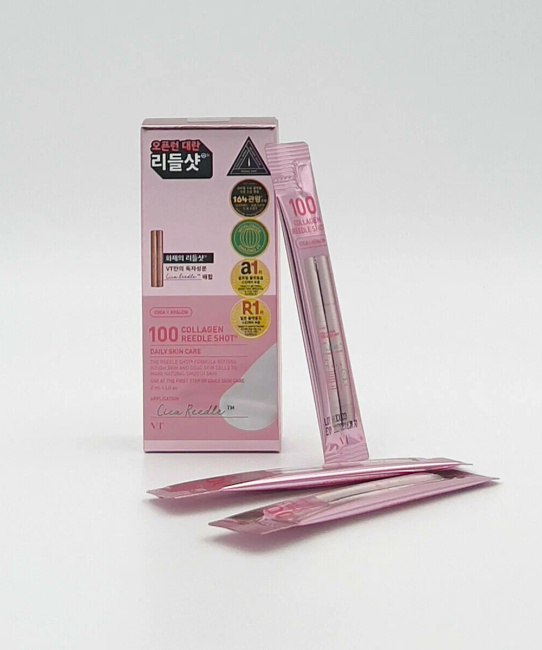 VT COSMETICS VT COSMETICS Бустер-сыворотка с микроиглами и коллагеном 100 Collagen Reedle Shot (розовая) 2 мл, 2 (2)